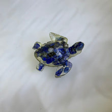 Load image into Gallery viewer, Lapis Lazuli Resin Turtle Figurine 青金石滴胶小龟治愈摆件
