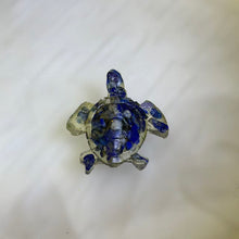 Load image into Gallery viewer, Lapis Lazuli Resin Turtle Figurine 青金石滴胶小龟治愈摆件
