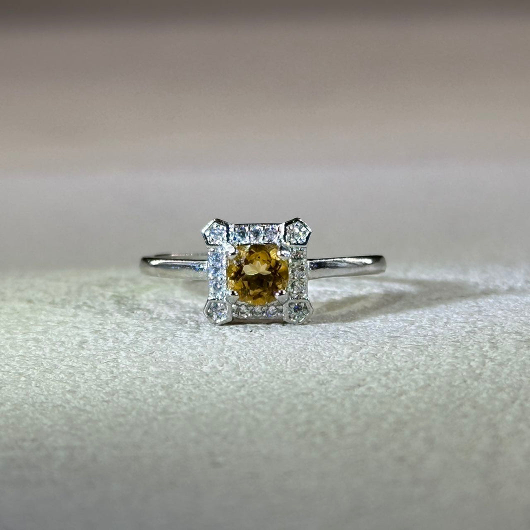 Citrine Adjustable Ring 黄水晶镶嵌活口戒指